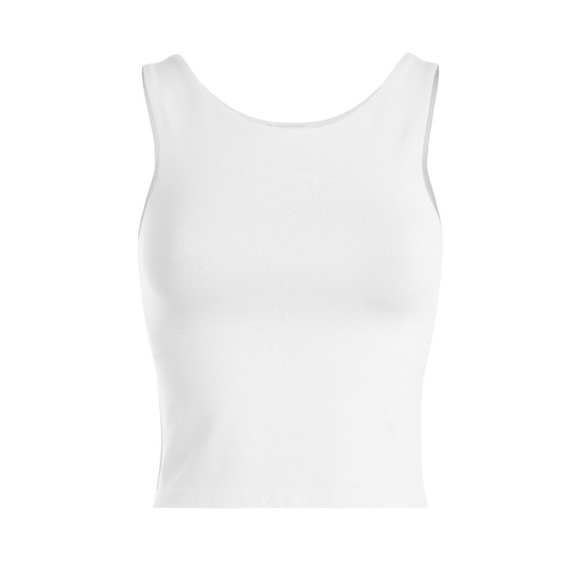 Dynamic • White High Scoop Neck Smooth Crop Tank - Picture 9 of 10